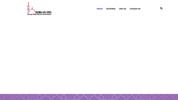 Screenshot of the Surrey Heath Muslim Association website