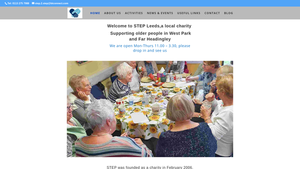 Screenshot of the Step (Supporting The Elderly People) website
