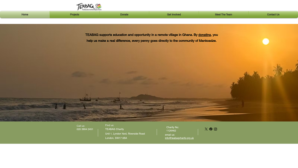Screenshot of the The Education And Book Appeal Ghana (Teabag) website