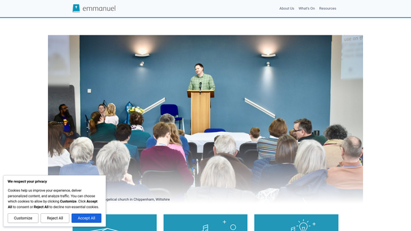 Screenshot of the Emmanuel Evangelical Church Chippenham website