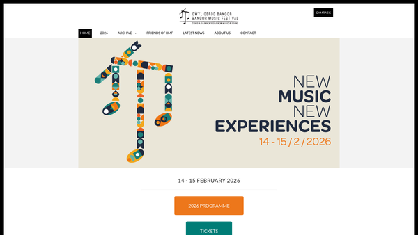 Screenshot of the Bangor New Music Festival website