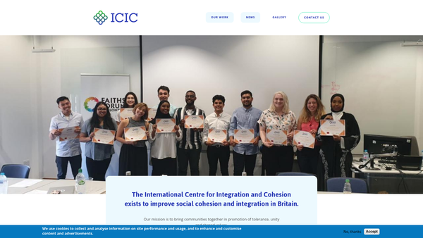 Screenshot of the Inspiring Communities for Integration and Cohesion website