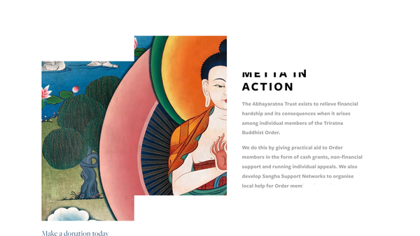 Screenshot of the The Abhayaratna Trust website