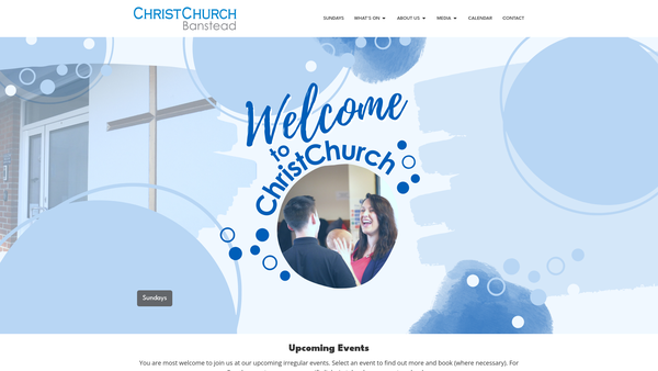 Screenshot of the Christchurch Banstead website