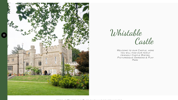 Screenshot of the Whitstable Castle Trust website