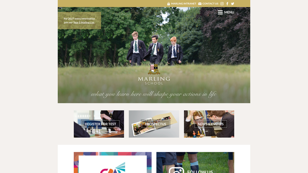 Screenshot of the Marling School Parent Teacher Association website