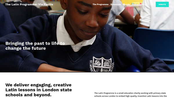 Screenshot of the The Latin Programme-Via Facilis website