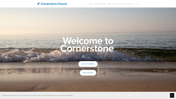 Screenshot of the Cornerstone Church Swansea website