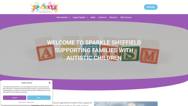 Screenshot of the Sparkle Sheffield website