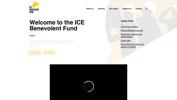 Screenshot of the Ice Benevolent Fund website