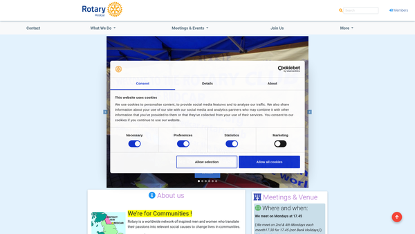 Screenshot of the Rotary Club Of Redcar Trust Fund website