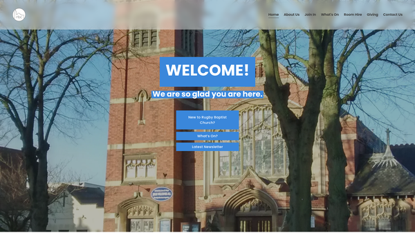 Screenshot of the Rugby Baptist Church website