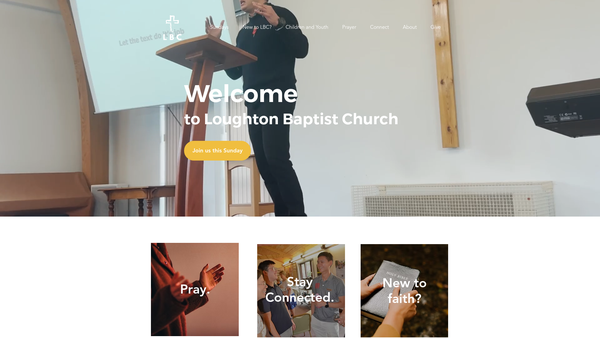 Screenshot of the Loughton Baptist Church, Milton Keynes website