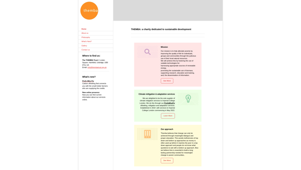 Screenshot of the There Must Be An Alternative (Themba) website