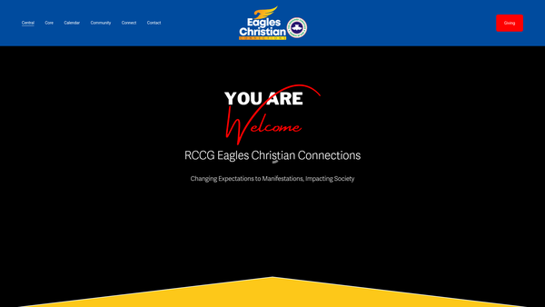 Screenshot of the Rccg-Eagles Christian Connections website