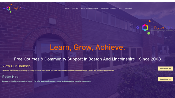 Screenshot of the Fenside Community Centre website