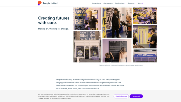 Screenshot of the People United website