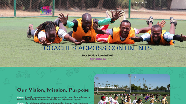 Screenshot of the Coaches Across Continents website