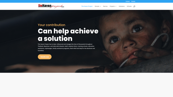 Screenshot of the The Haven Project website