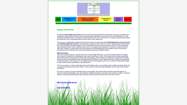 Screenshot of the The Nene Valley Care Trust website