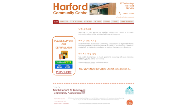 Screenshot of the South Harford & Tuckswood Community Association website
