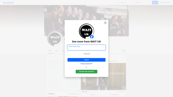 Screenshot of the Wait UK website