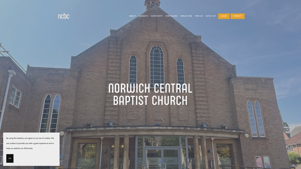 Screenshot of the Norwich Central Baptist Church website