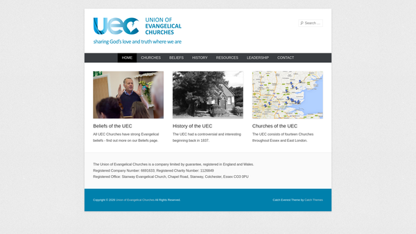 Screenshot of the The Union Of Evangelical Churches website