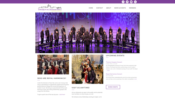 Screenshot of the Windsor A Cappella website
