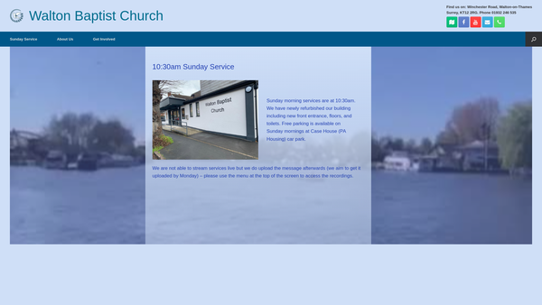 Screenshot of the Walton Baptist Church website