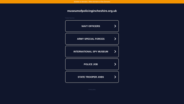 Screenshot of the The Museum Of Policing In Cheshire website