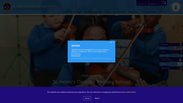 Screenshot of the Friends Of St Helen's (Fosh) website