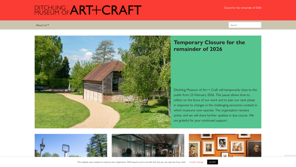 Screenshot of the Ditchling Museum Of Art + Craft website