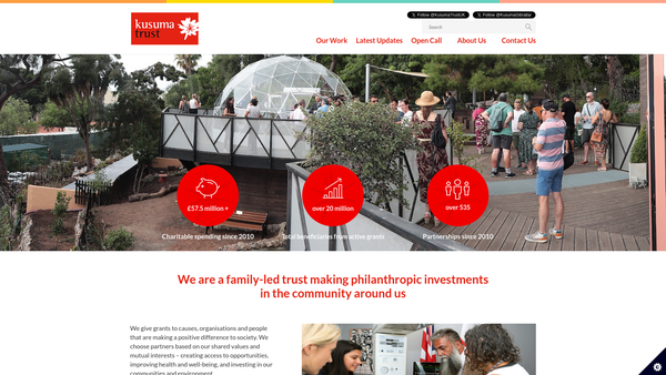 Screenshot of the Kusuma Trust UK website
