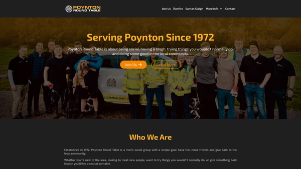 Screenshot of the Poynton And District Round Table website