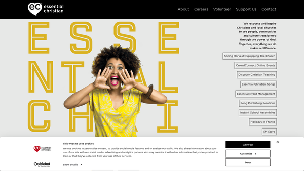 Screenshot of the Essential Christian website
