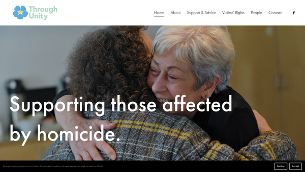 Screenshot of the Through Unity website