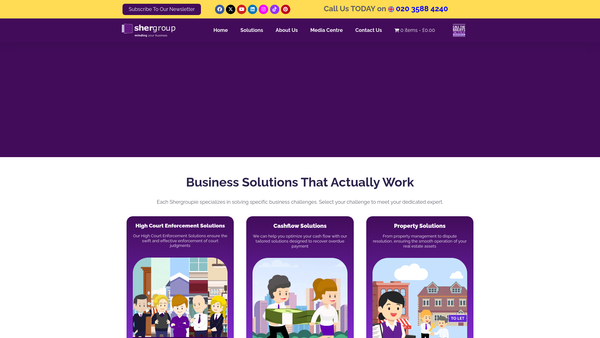 Screenshot of the The Sherbet Foundation website