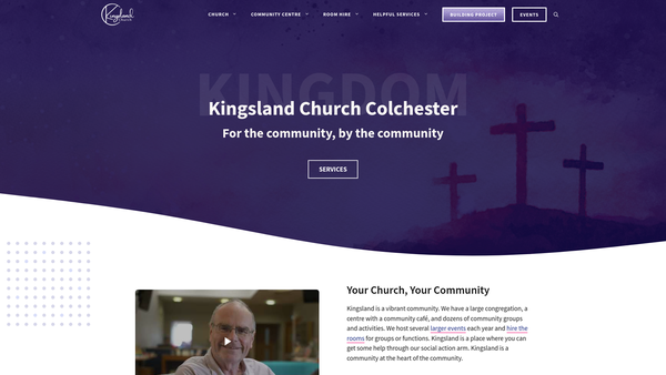Screenshot of the Kingsland Church Colchester website