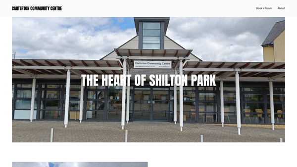Screenshot of the Carterton Community Centre website
