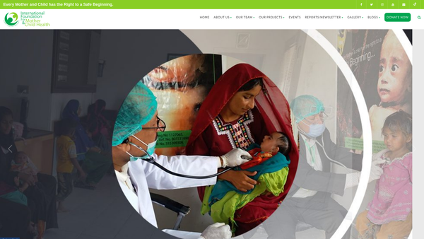 Screenshot of the International Foundation For Mother And Child Health (Ifmch) website