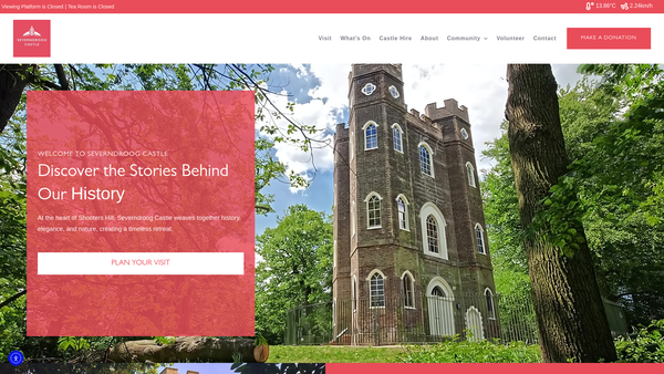 Screenshot of the Severndroog Castle Building Preservation Trust website