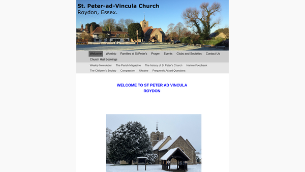 Screenshot of the The Parochial Church Council Of The Ecclesiastical Parish Of Roydon website
