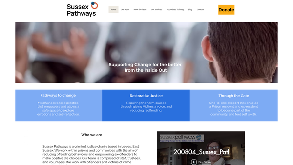 Screenshot of the Sussex Pathways Limited website
