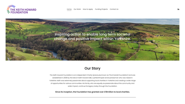 Screenshot of the The Keith Howard Foundation website