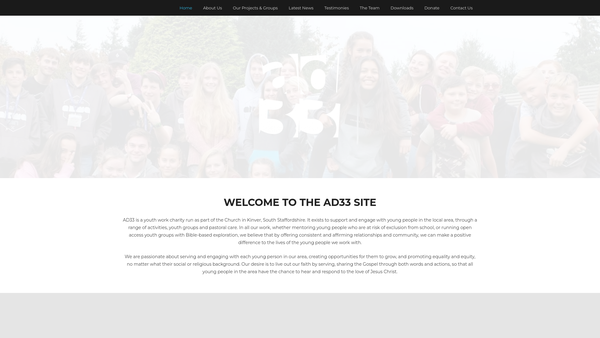 Screenshot of the Ad33 website