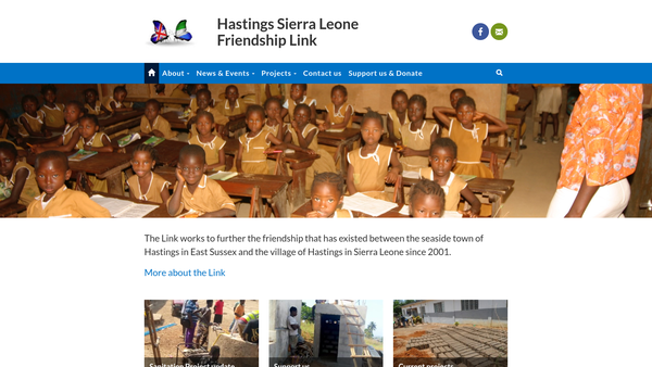 Screenshot of the Hastings Sierra Leone Friendship Link website