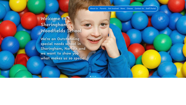 Screenshot of the Friends Of Sheringham Woodfields School website