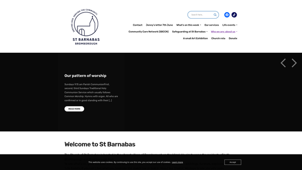 Screenshot of the The Parochial Church Council Of The Ecclesiastical Parish Of St. Barnabas, Bromborough website