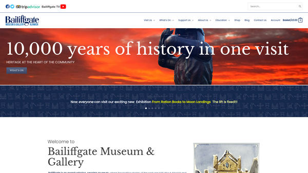 Screenshot of the The Bailiffgate Museum And Gallery website